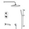 Chrome Thermostatic Tub and Shower System with 9